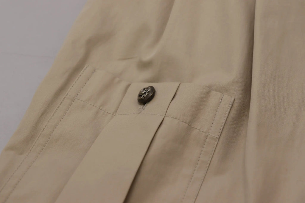 Beige trench coat avec bouton métallique sur la poche en coton dolce gabbana pour femme cargo pants
