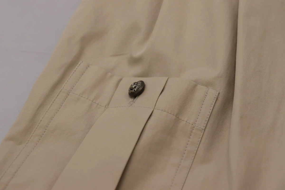 Beige trench coat avec bouton métallique sur la poche en coton dolce gabbana pour femme cargo pants
