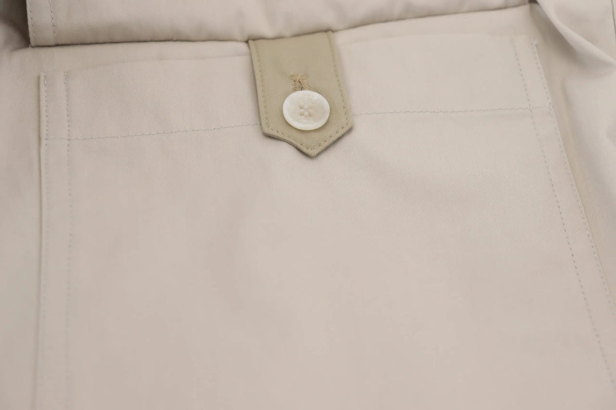 Beige boutonnière avec bouton perlée ronde sur pantalon cargo femme en coton dolce gabbana