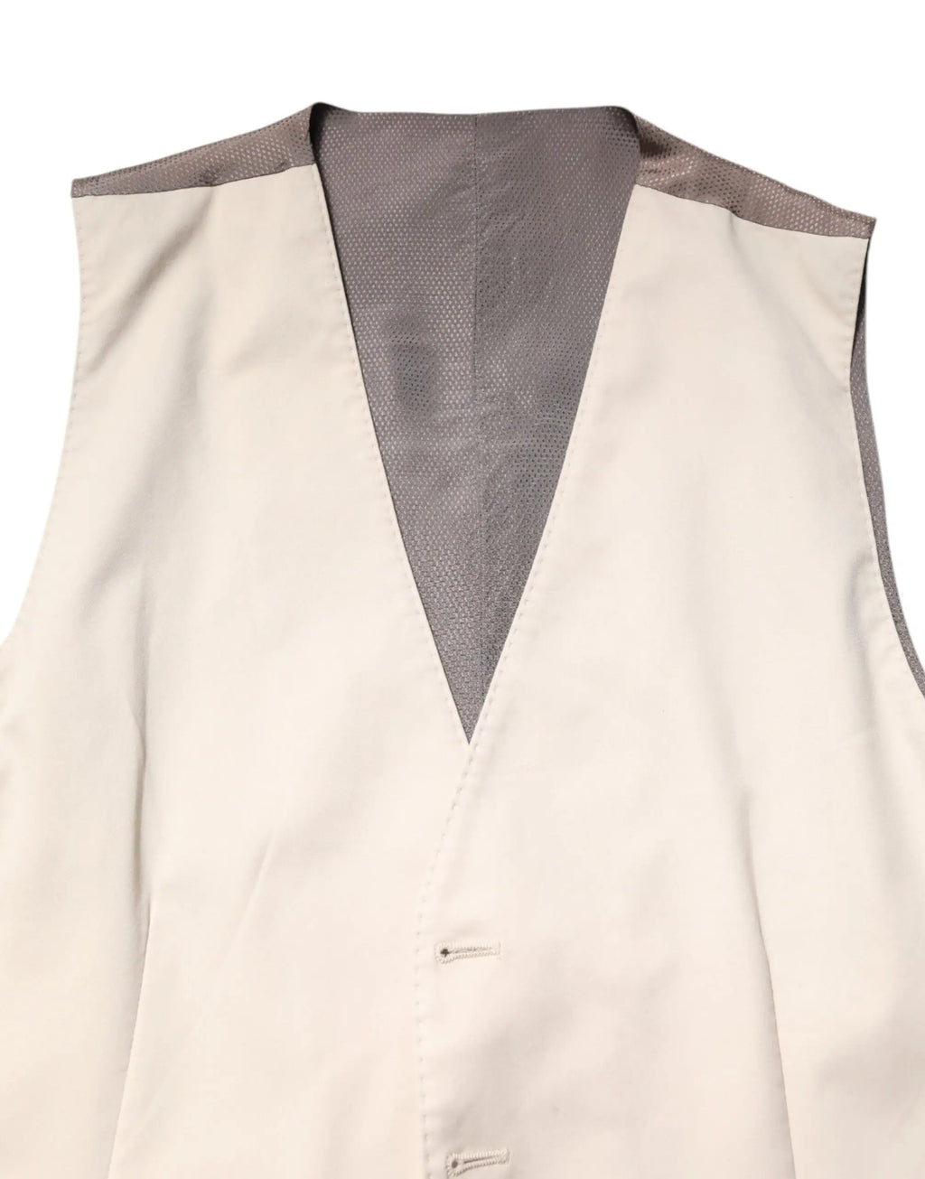 Beige et gris dolce & gabbana gilet homme sans manches avec doublure texturée et boutons subtils pour tenue formelle