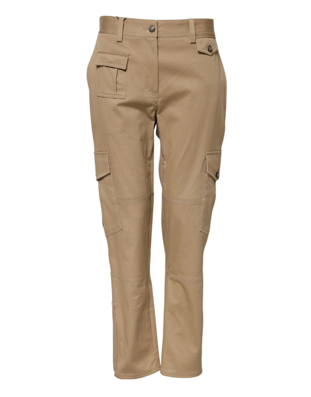 Pantalon cargo beige dolce & gabbana mi taille avec plusieurs poches et taille boutonnée en tissu durable
