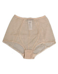 Beige Dolce & Gabbana nylon high waist girdle panty with sheer lace, subtle pattern, and elastic waistband