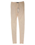 Leggings beige en nylon stretch dolce & gabbana avec logo en dentelle et étiquette de marque au niveau de la taille