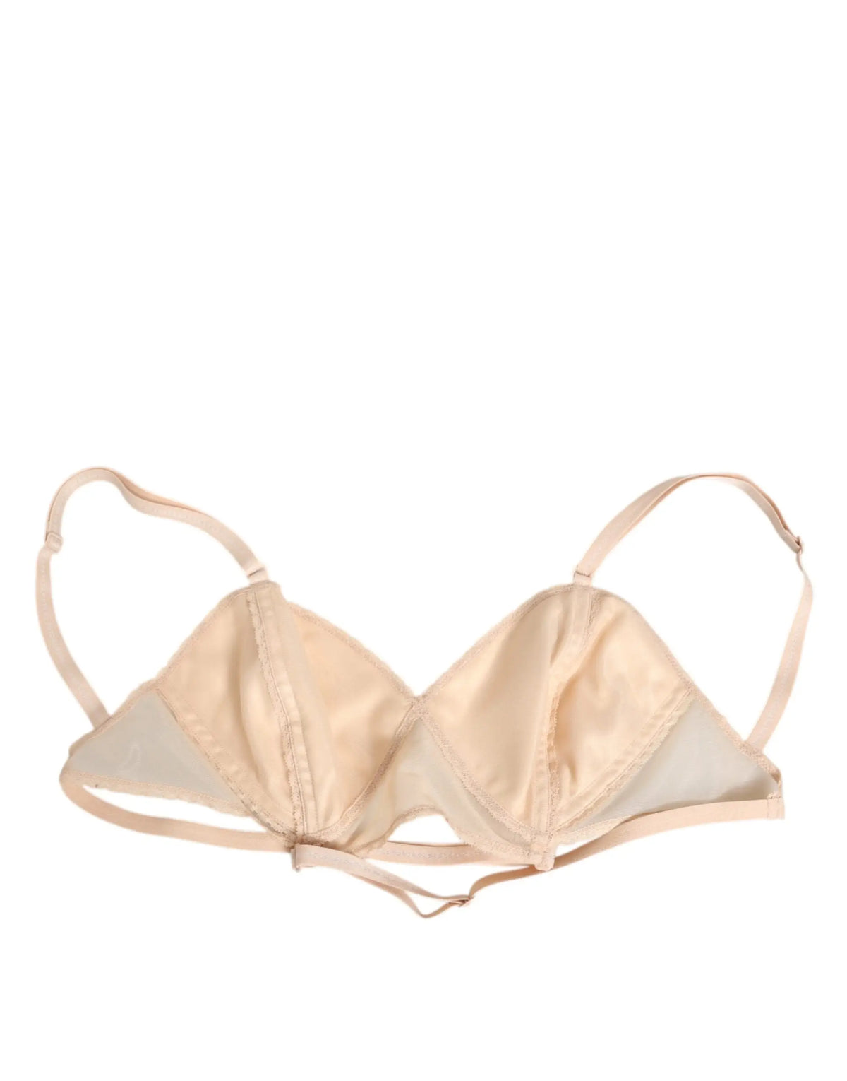 Beige satin underwire bra with adjustable straps and seamless design from dolce gabbana nylon triangle soft cup brassiere