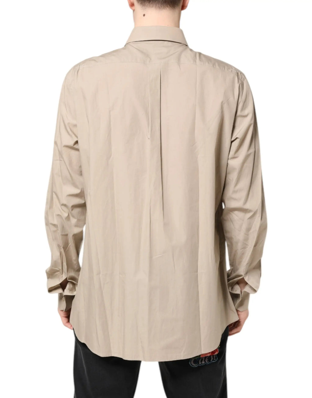 Chemise beige dolce & gabbana pin up print martini pour homme manches longues col classique vue dos