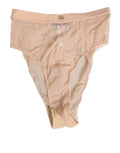 Dolce & Gabbana beige panty taille haute en mesh transparent avec finitions en dentelle subtile aux ouvertures