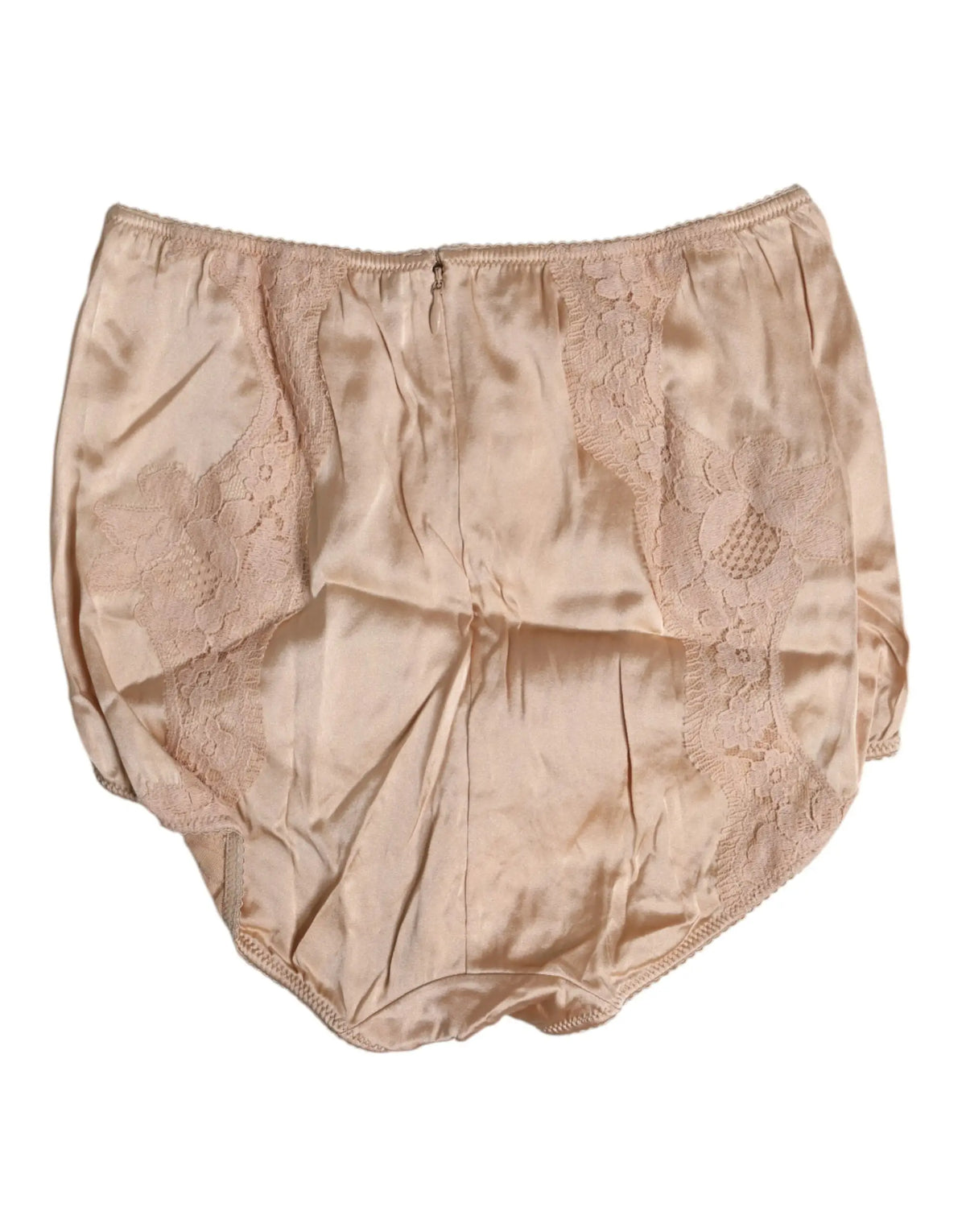 Beige satin briefs with lace trim and floral embroidery from Dolce & Gabbana silk high waist bikini panty underwear