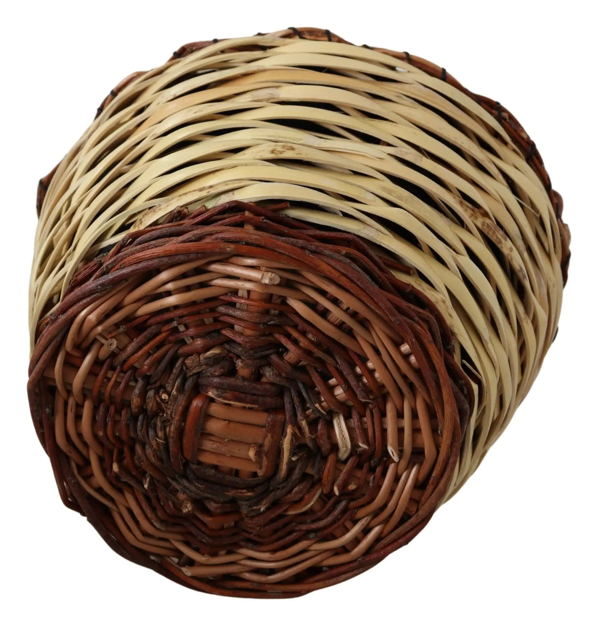 Panier cabas en rotin tressé dolce & gabbana beige avec design rustique naturel en fils clairs et foncés