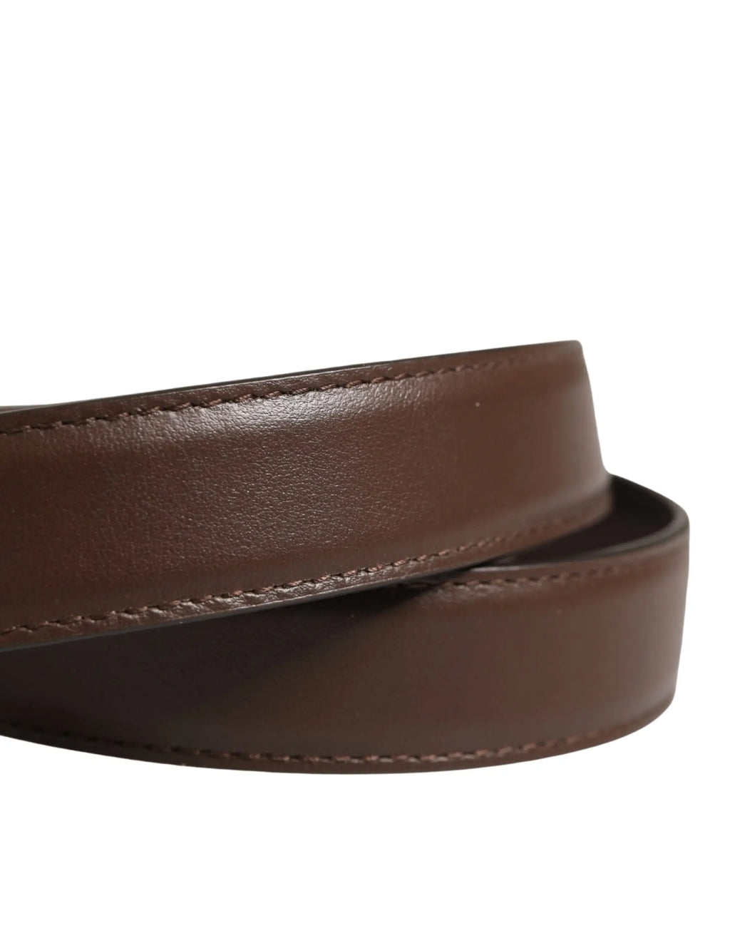 Ceinture dolce & gabbana pour homme en cuir marron classique avec boucle en métal et couture soignée au bord