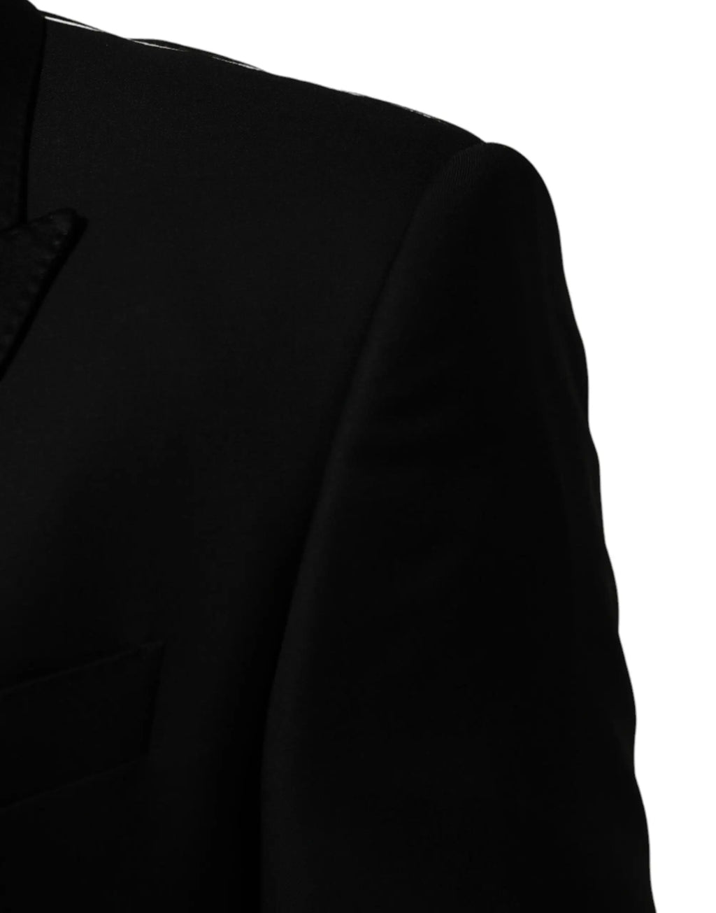 Blazer Dolce & Gabbana noir à deux boutons en tissu mat structuré pour costume formel deux pièces