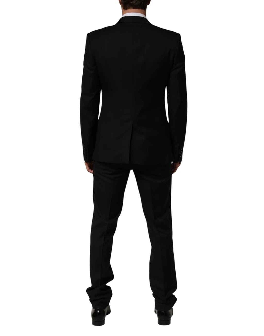 Veste noire dolce gabbana à deux boutons costume de 2 pièces formel coupe élégante et ajustée