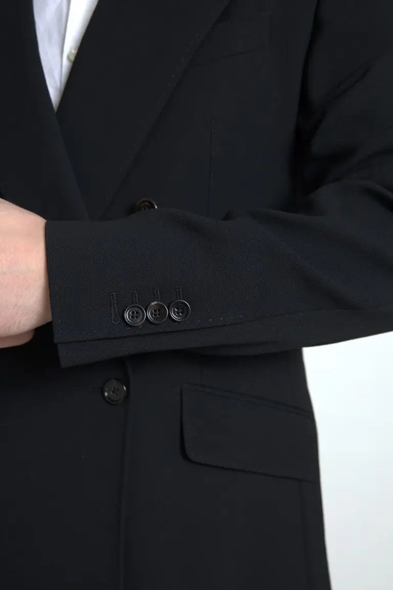 Dolce & gabbana noir costume sicilia deux pièces à double boutonnage avec veste costume à manche trois boutons