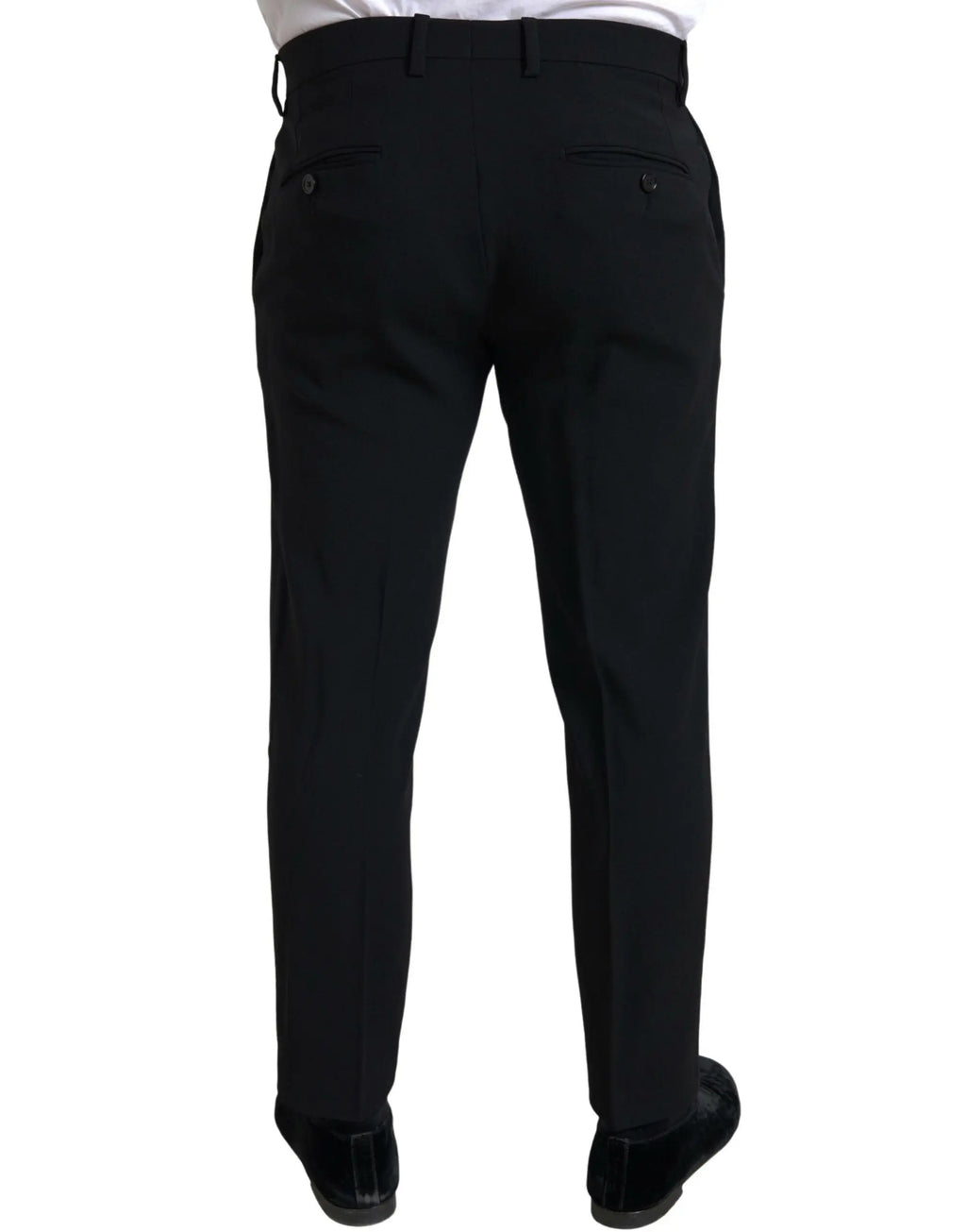 Pantalon noir dolce & gabbana avec coupe droite élégante et plis subtils à l’arrière vue de dos