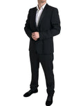 Costume noir dolce gabanna deux pièces martini avec coupe moderne et pantalon assorti en tissu tailleur élégant