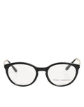 Dolce & gabbana lunettes de lecture noires en acétate avec monture œil de chat et branches argentées modernes