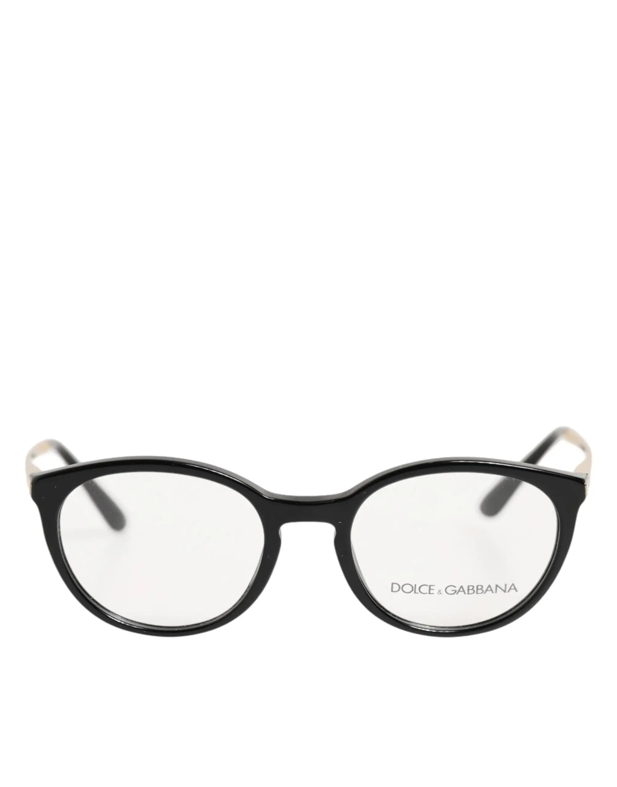 Dolce & gabbana lunettes de lecture noires en acétate avec monture œil de chat et branches argentées modernes