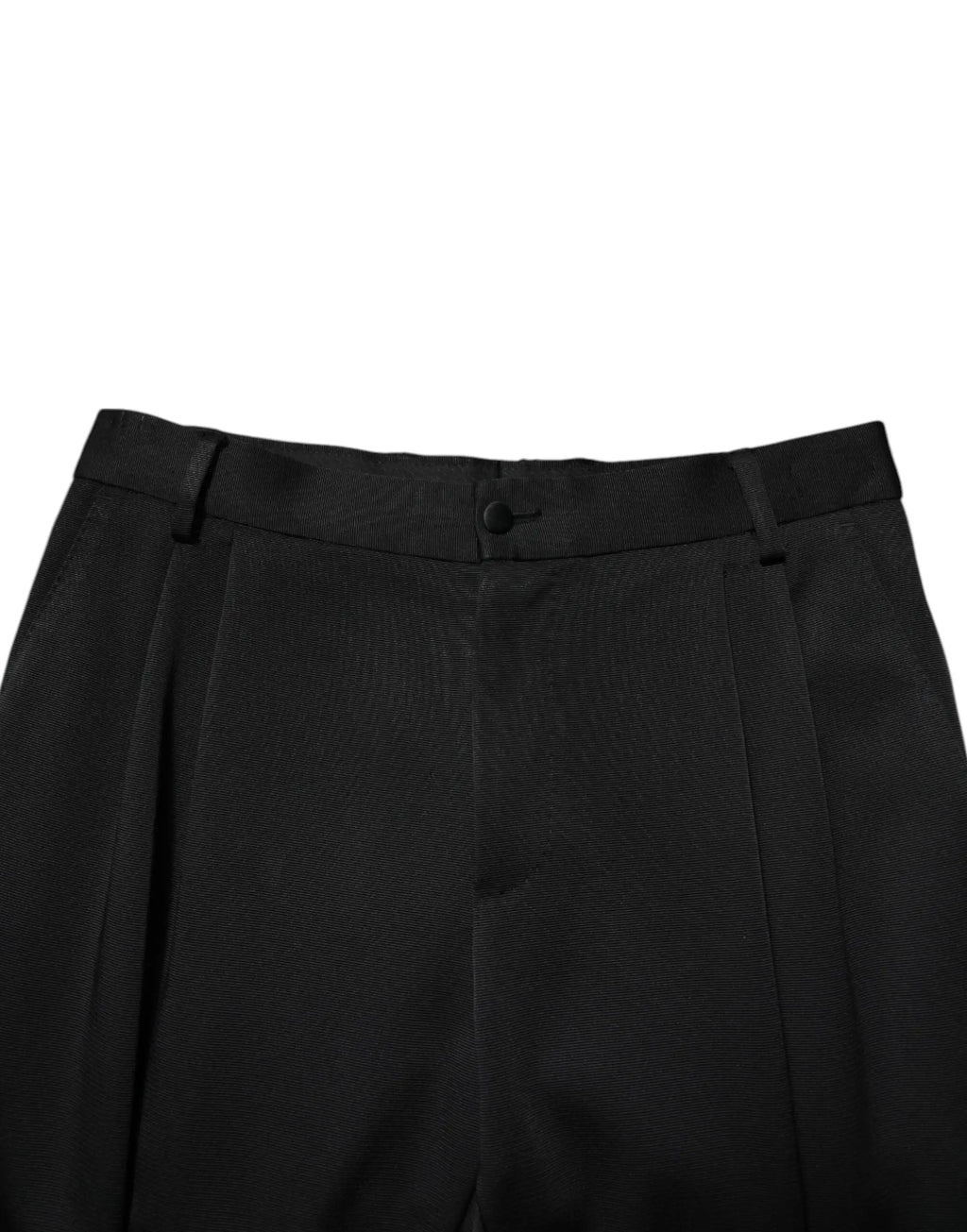 Pantalon tapered noir en acetate dolce gabbana avec taille structurée et texture subtile