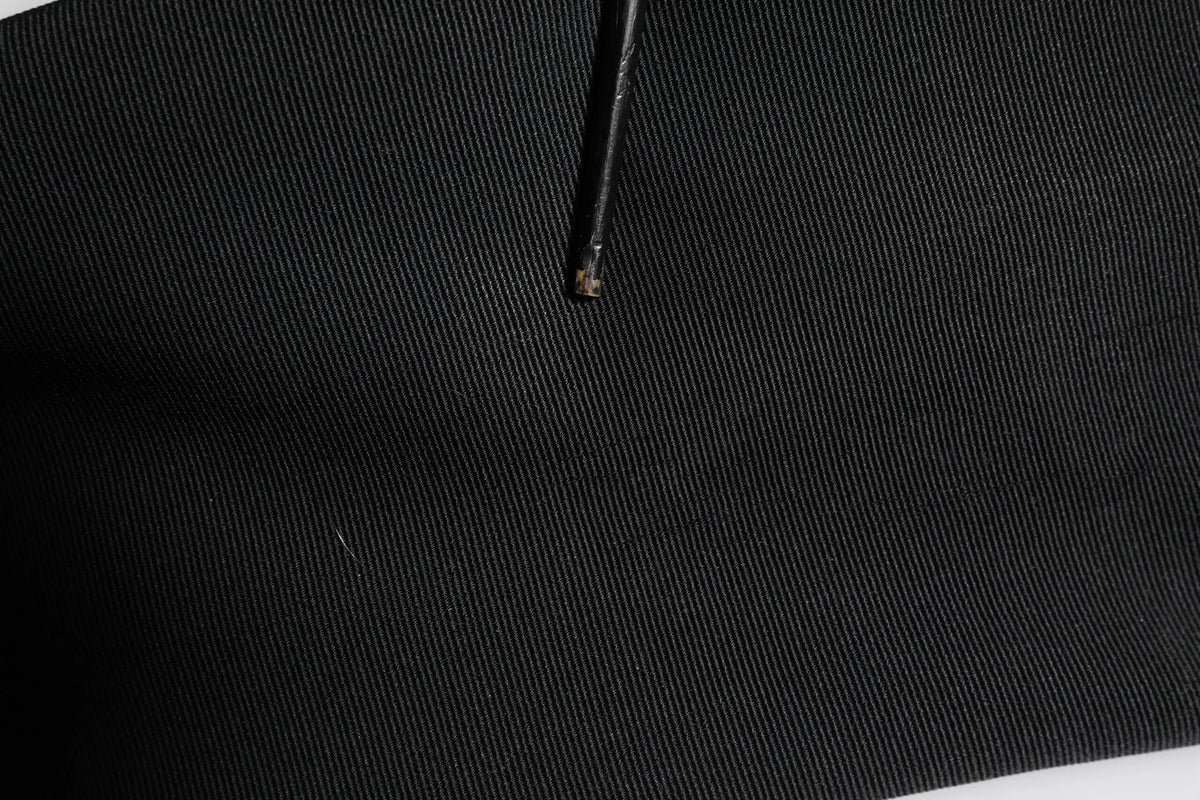 Dolce & gabbana pantalon taille haute fuselé en acétate noir avec tissu texturé et tirette de fermeture éclair visible