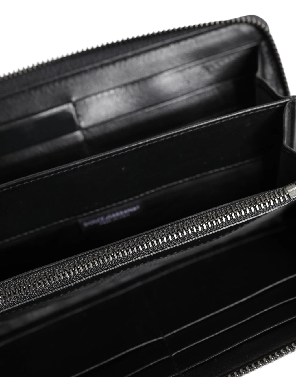 Dolce & gabbana portefeuille continental homme en cuir exotique noir bleu avec fermeture éclair et design minimaliste
