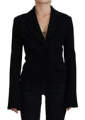 Veste noire dolce & gabbana en viscose avec blazer sur mesure, revers crantés et poches à rabat