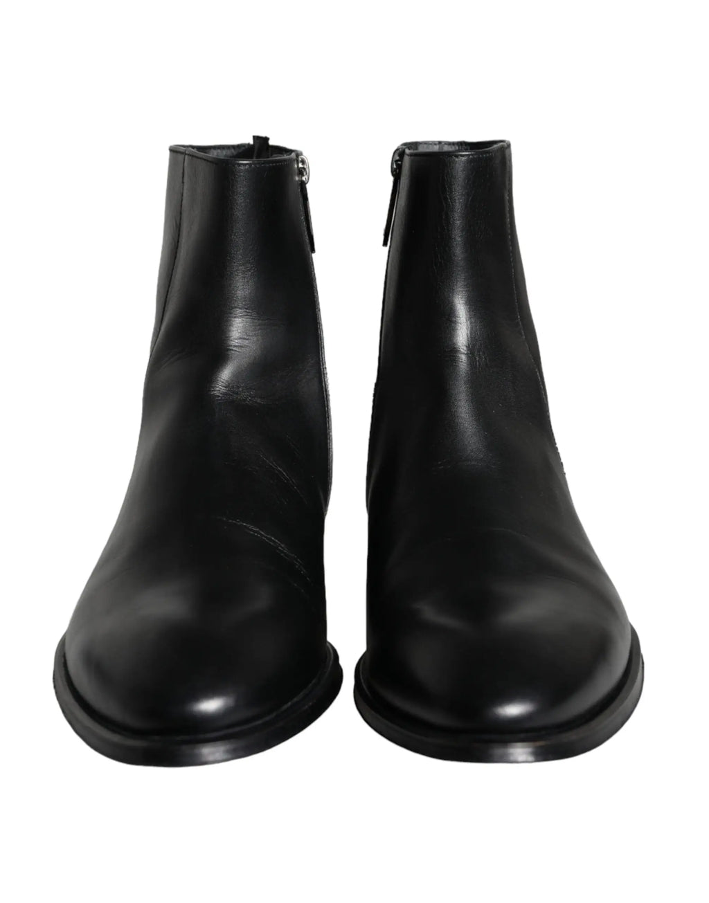 Dolce & gabbana bottines homme en cuir de veau noir avec design minimaliste et fermetures éclair discrètes