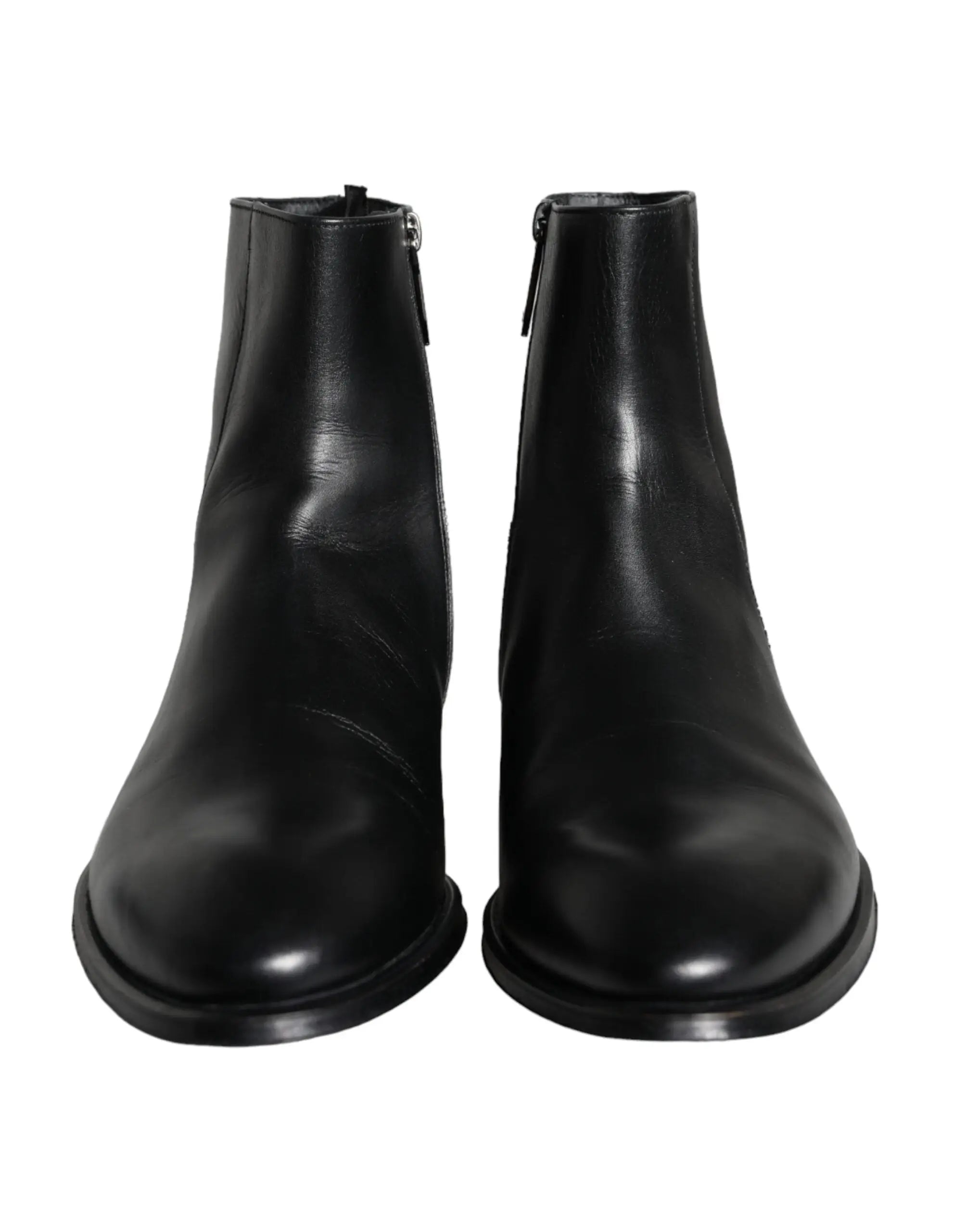 Dolce & gabbana bottines homme en cuir de veau noir avec design minimaliste et fermetures éclair discrètes