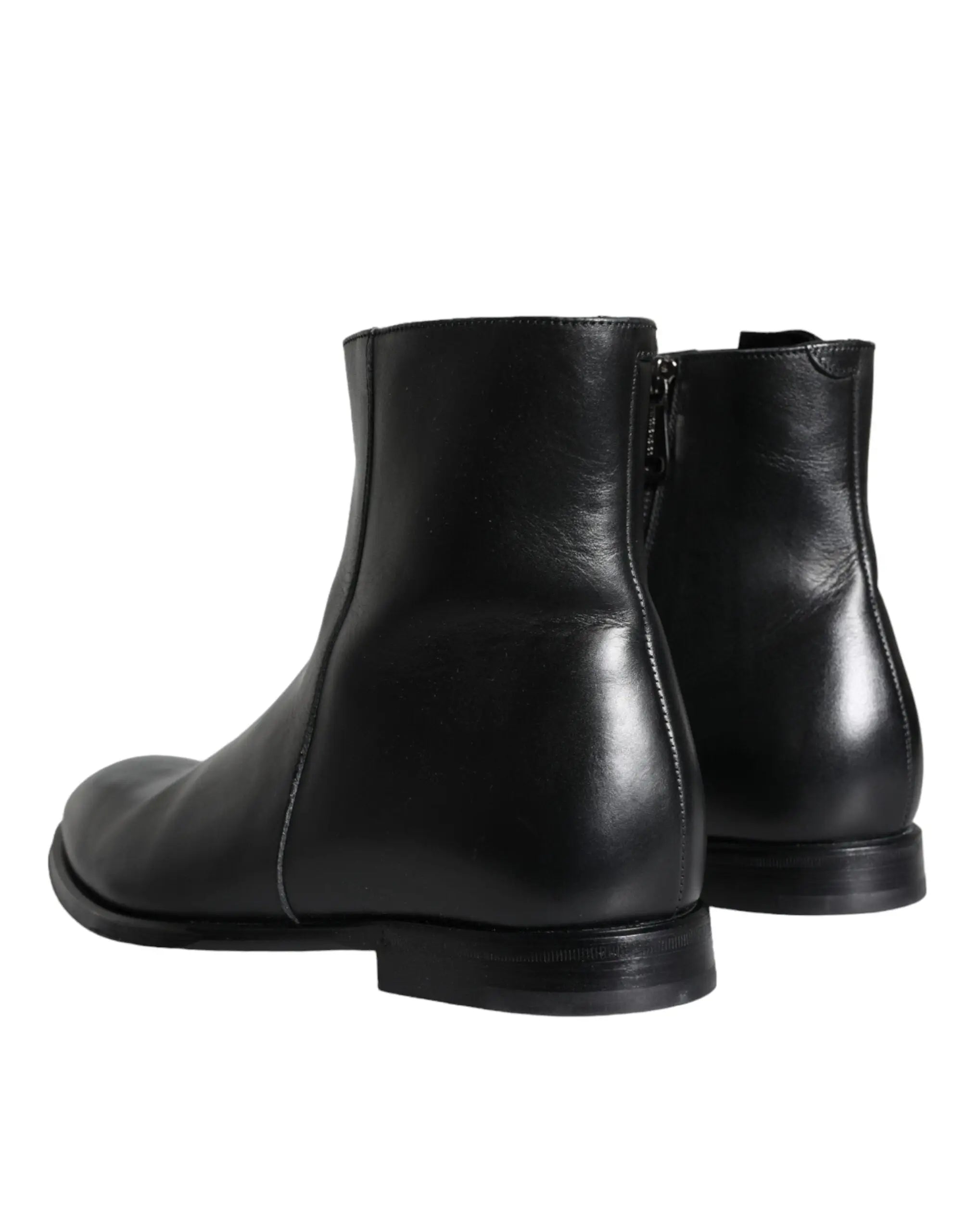 Dolce & gabbana bottines homme en cuir de veau noir avec design minimaliste et coutures visibles sur les côtés