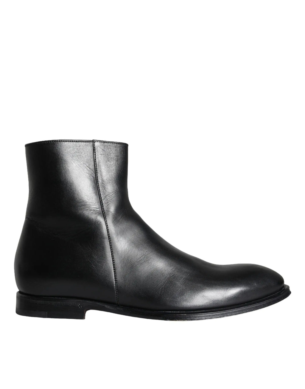Dolce & gabbana bottes homme en cuir de veau noir avec design minimaliste et couture discrète sur le côté