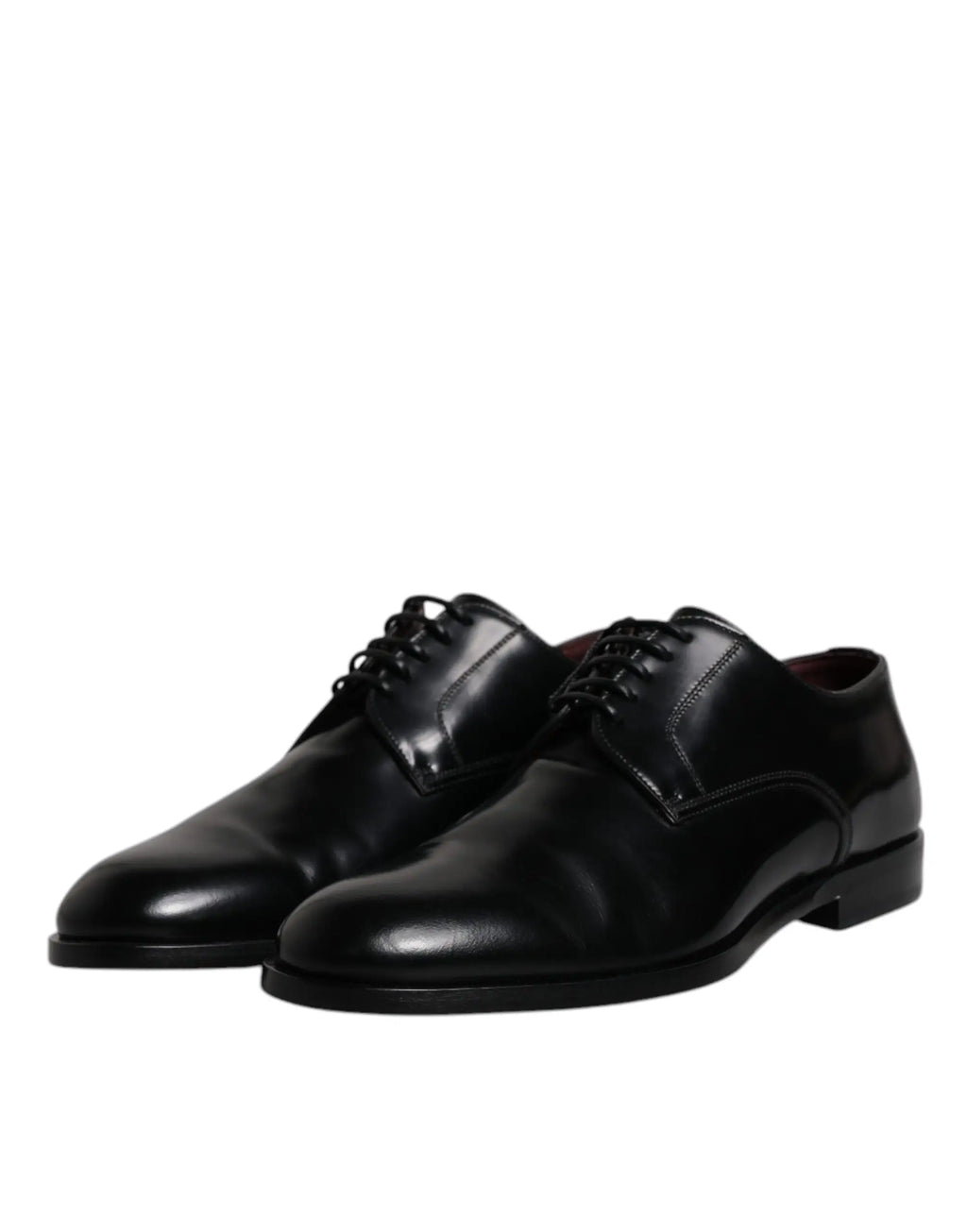Dolce & gabbana chaussures derby en cuir de veau noir à lacets finition brillante pour tenue formelle