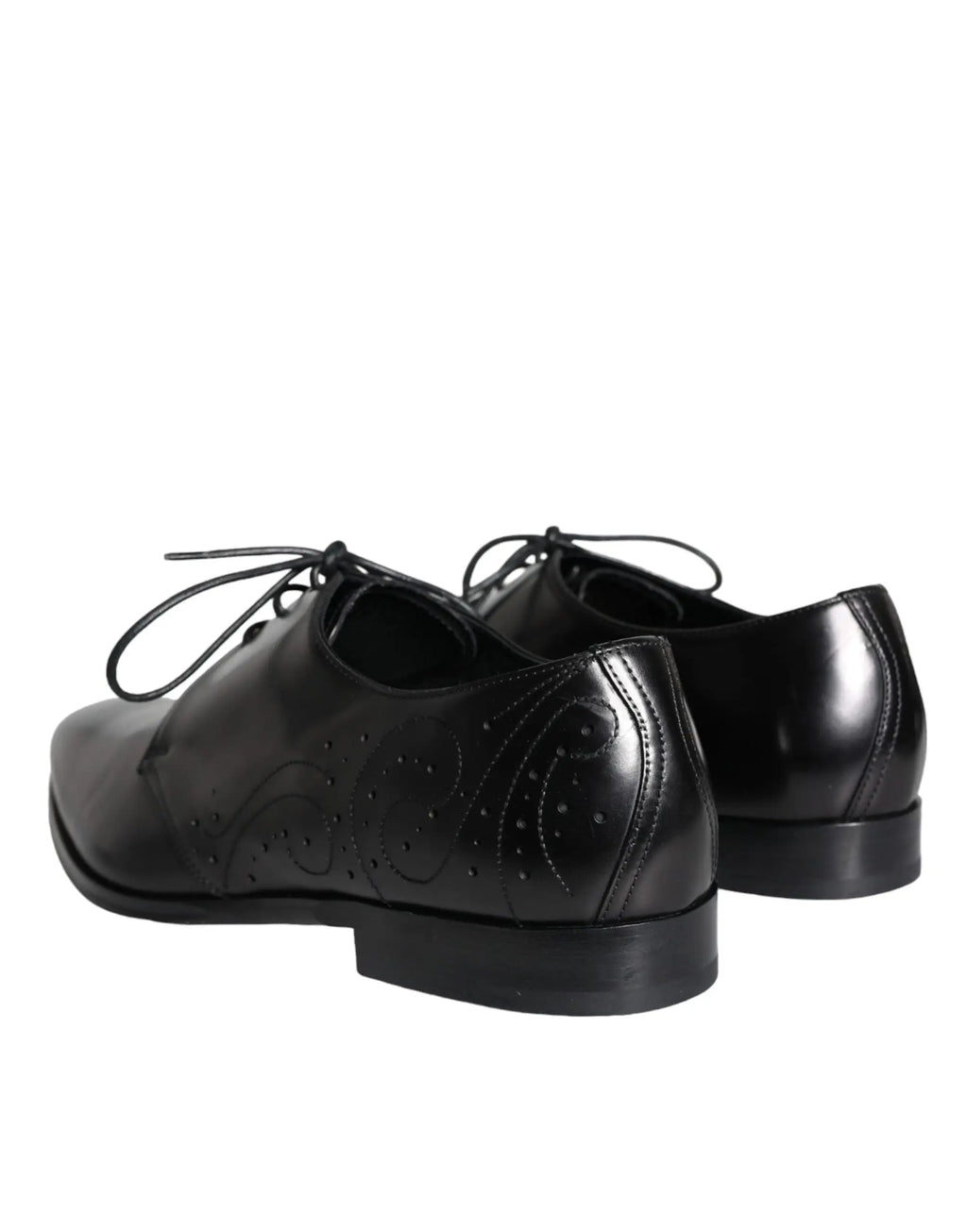 Chaussures derby pour homme dolce & gabbana en cuir de veau noir avec brogue et lacets assortis