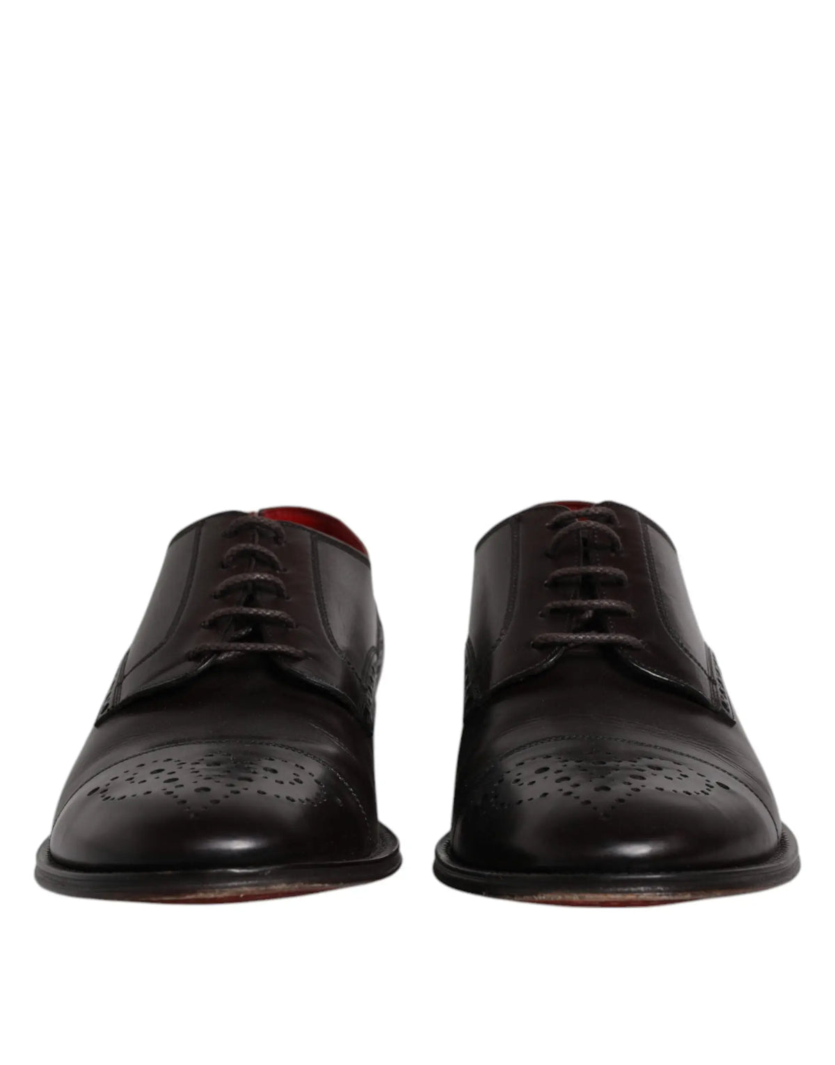 Dolce & gabbana chaussures derby homme en cuir de veau noir avec perforations et lacets foncés en cuir noir