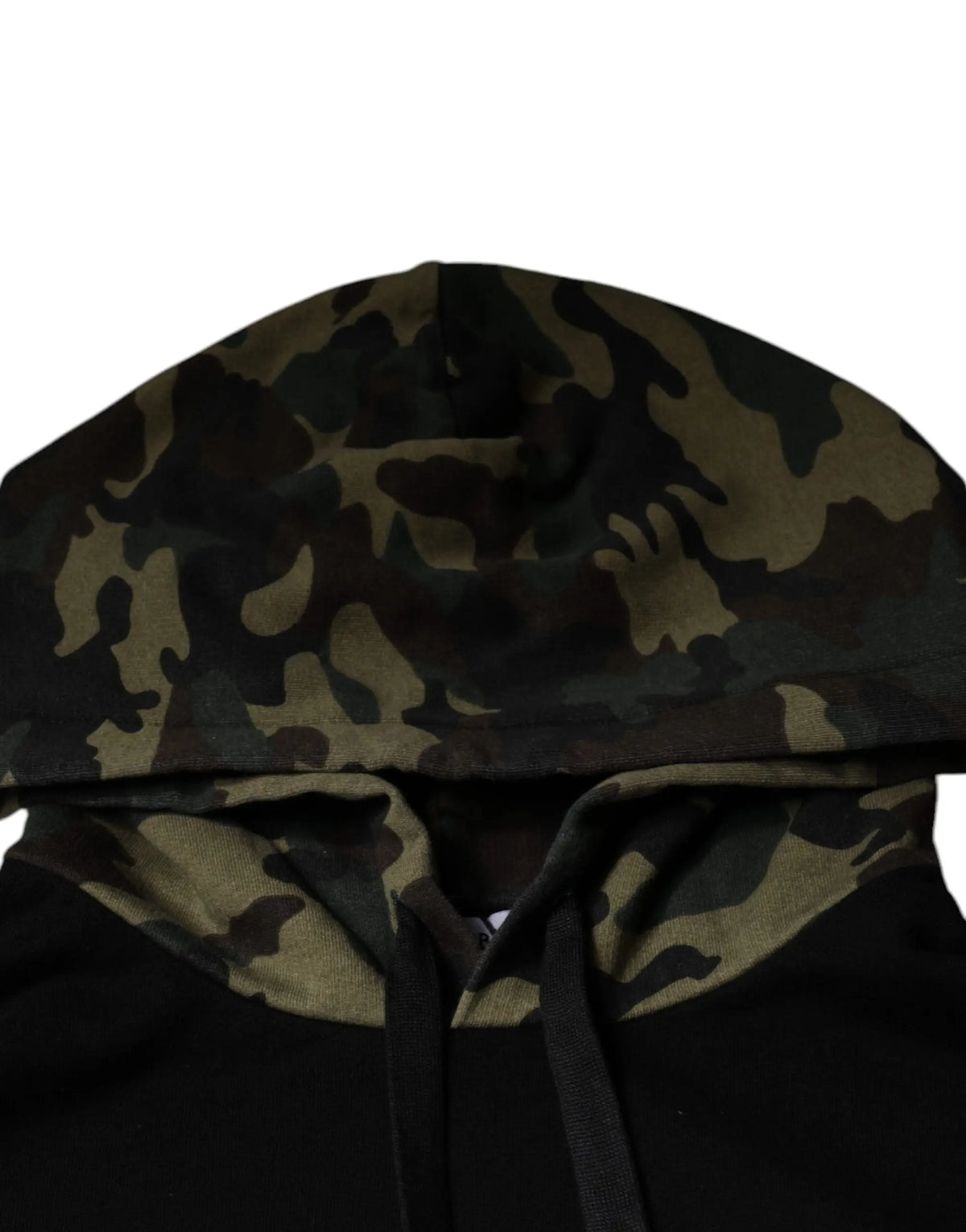 Sweat à capuche dolce gabbana noir avec capuche camouflage en tons verts et marron en coton confortable
