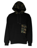 Sweat à capuche dolce & gabbana noir avec capuche et poche camouflage en molleton doux