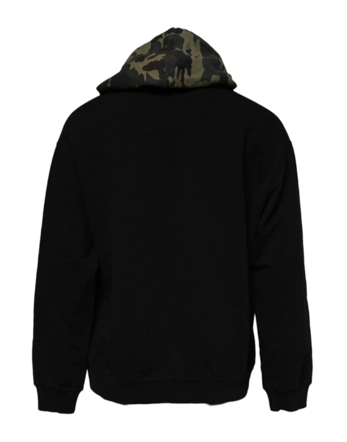 Sweat à capuche dolce & gabbana noir avec capuche à motif camouflage vue de face