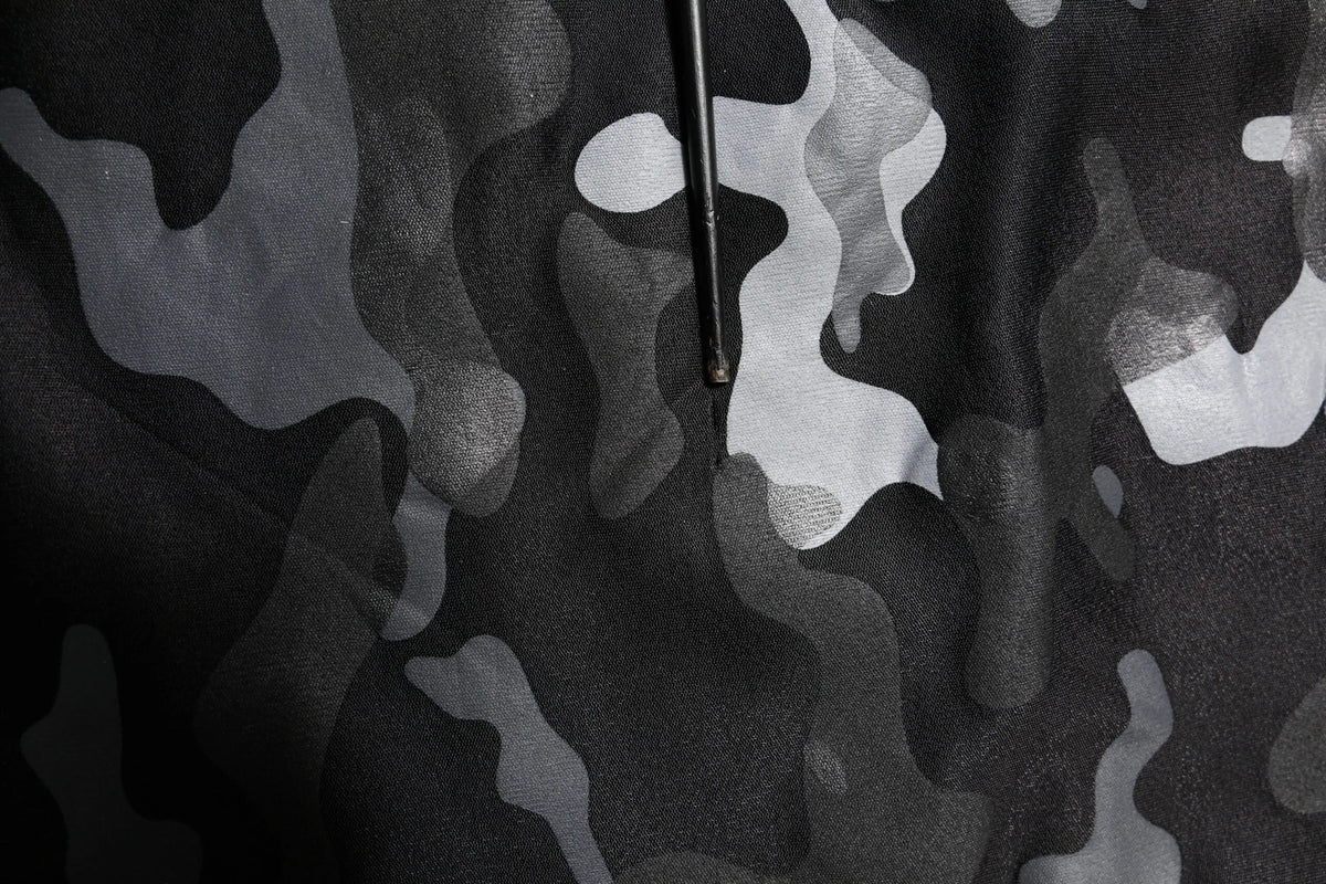 Dolce & Gabbana sweat à capuche camouflage noir et gris avec fermeture éclair visible en tissu confortable