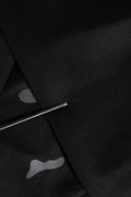 Tissu noir dolce gabbana avec motifs abstraits gris et aiguille métallique pour sweat camouflage col rond