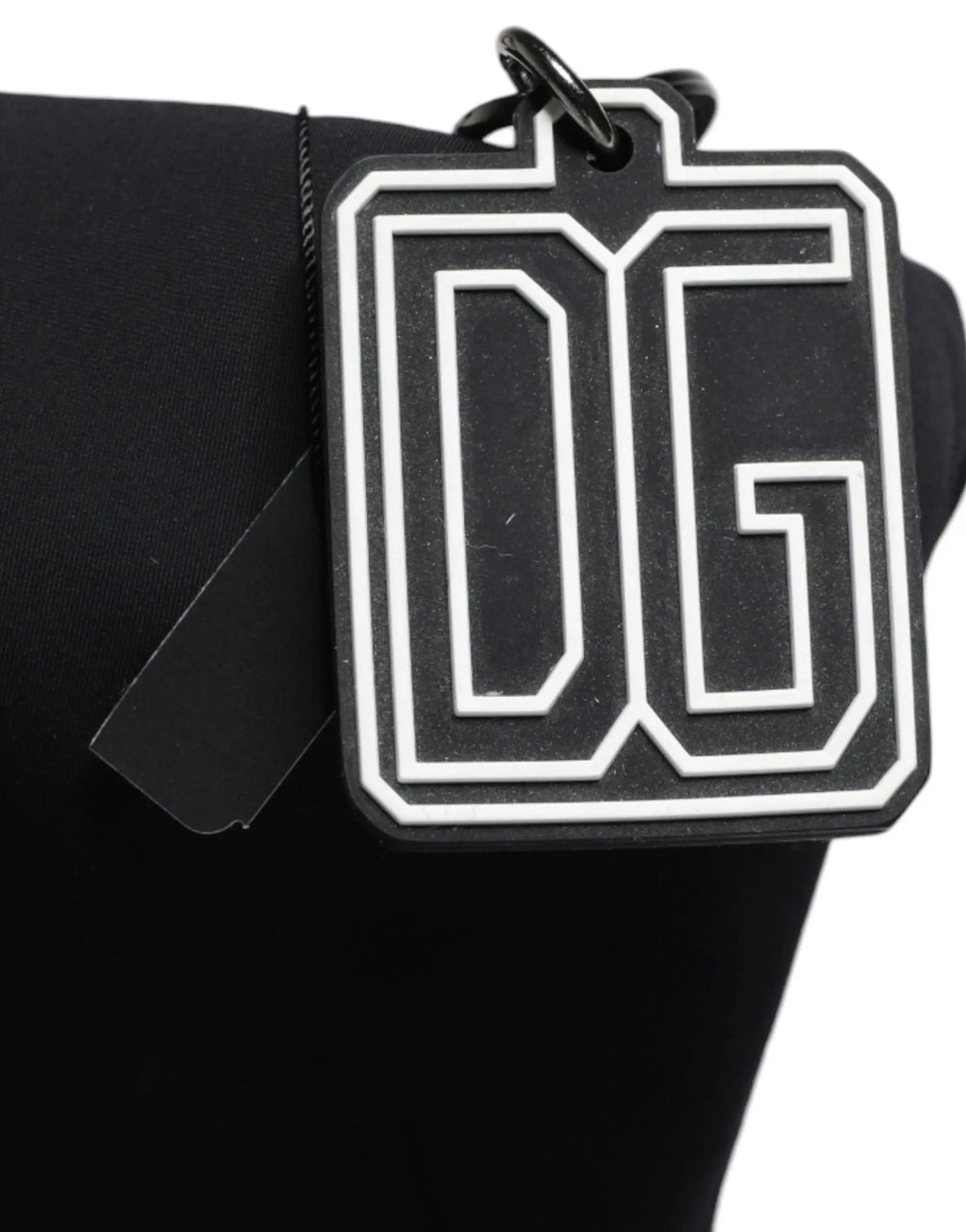Dolce & gabbana sac cabas pour femme en toile noire avec logo dg en noir et blanc en lettres épaisses contourées