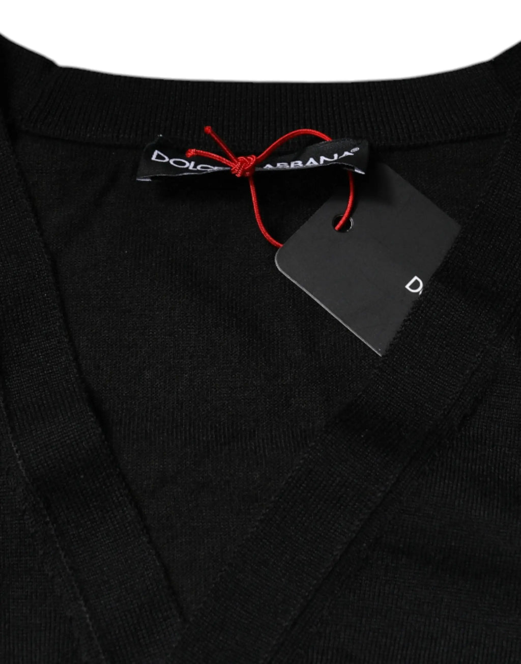 Cardigan dolce & gabbana noir en cachemire avec col en v et bord-côtes en maille