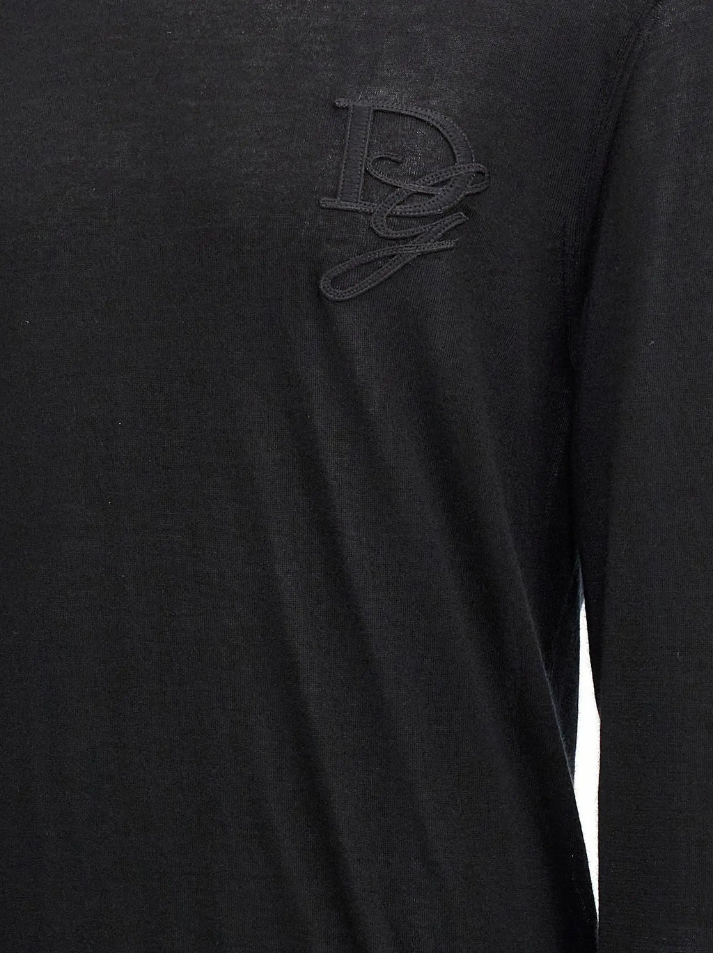 Cardigan dolce & gabbana noir en cachemire avec logo d brodé subtil sur le devant manches longues