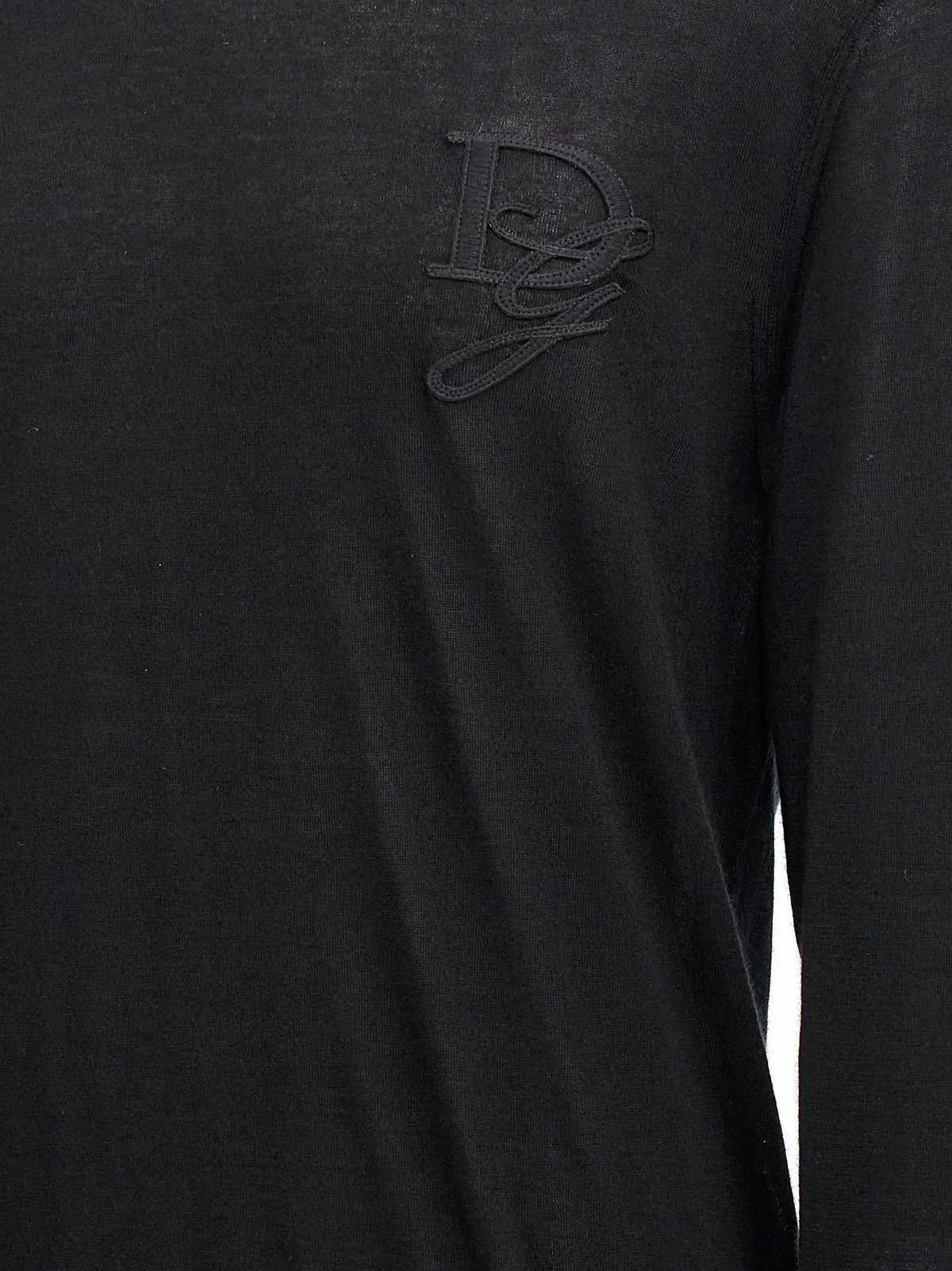 Cardigan dolce & gabbana noir en cachemire avec logo d brodé subtil sur le devant manches longues