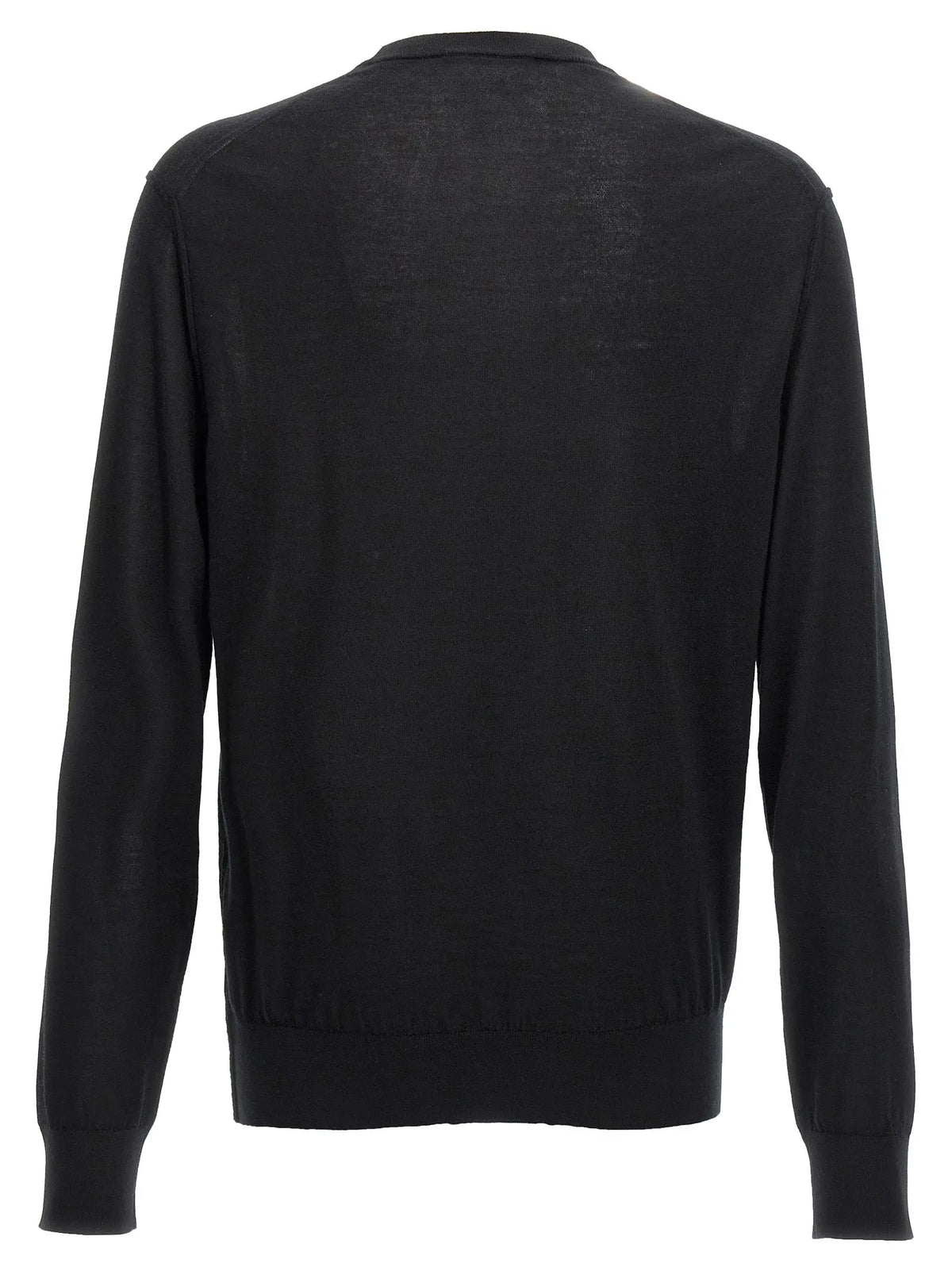 Cardigan noir en cachemire dolce & gabbana avec col rond côtelé et manches longues en maille fine