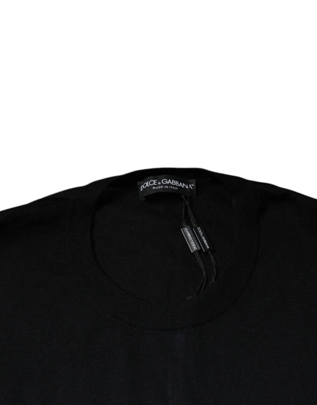 Dolce & gabbana pull en cachemire noir col rond classique confection italienne élégante