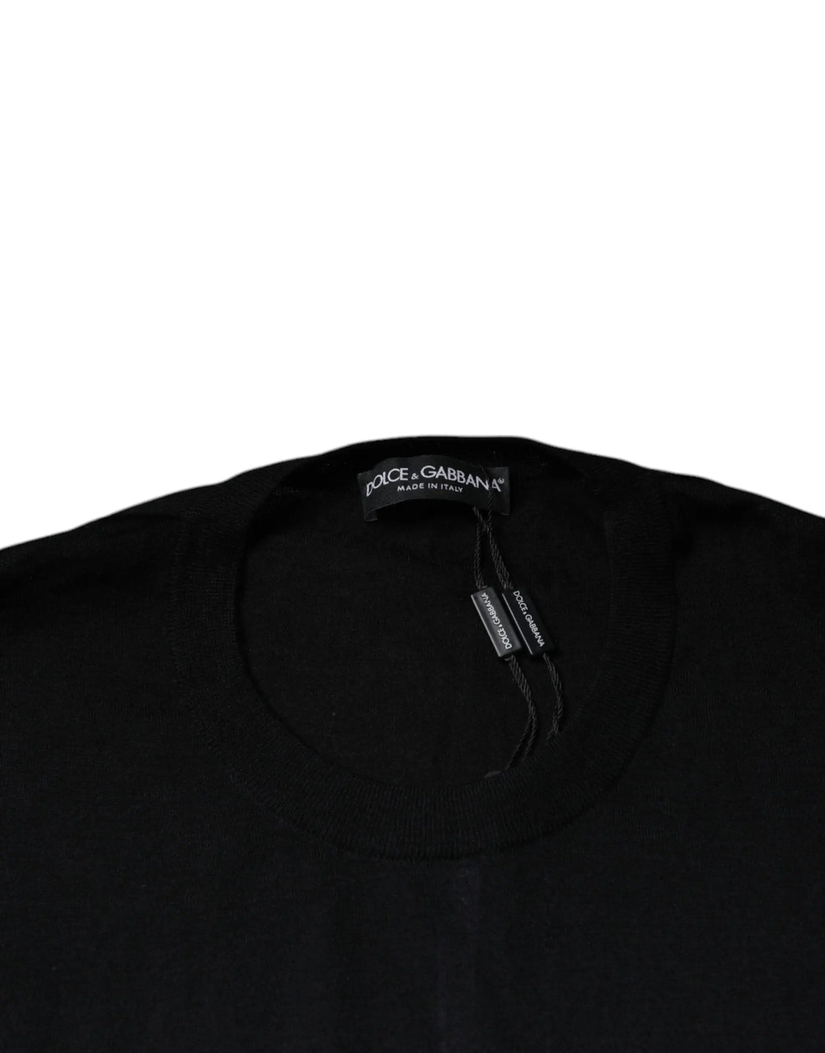 Dolce & gabbana pull en cachemire noir col rond classique confection italienne élégante