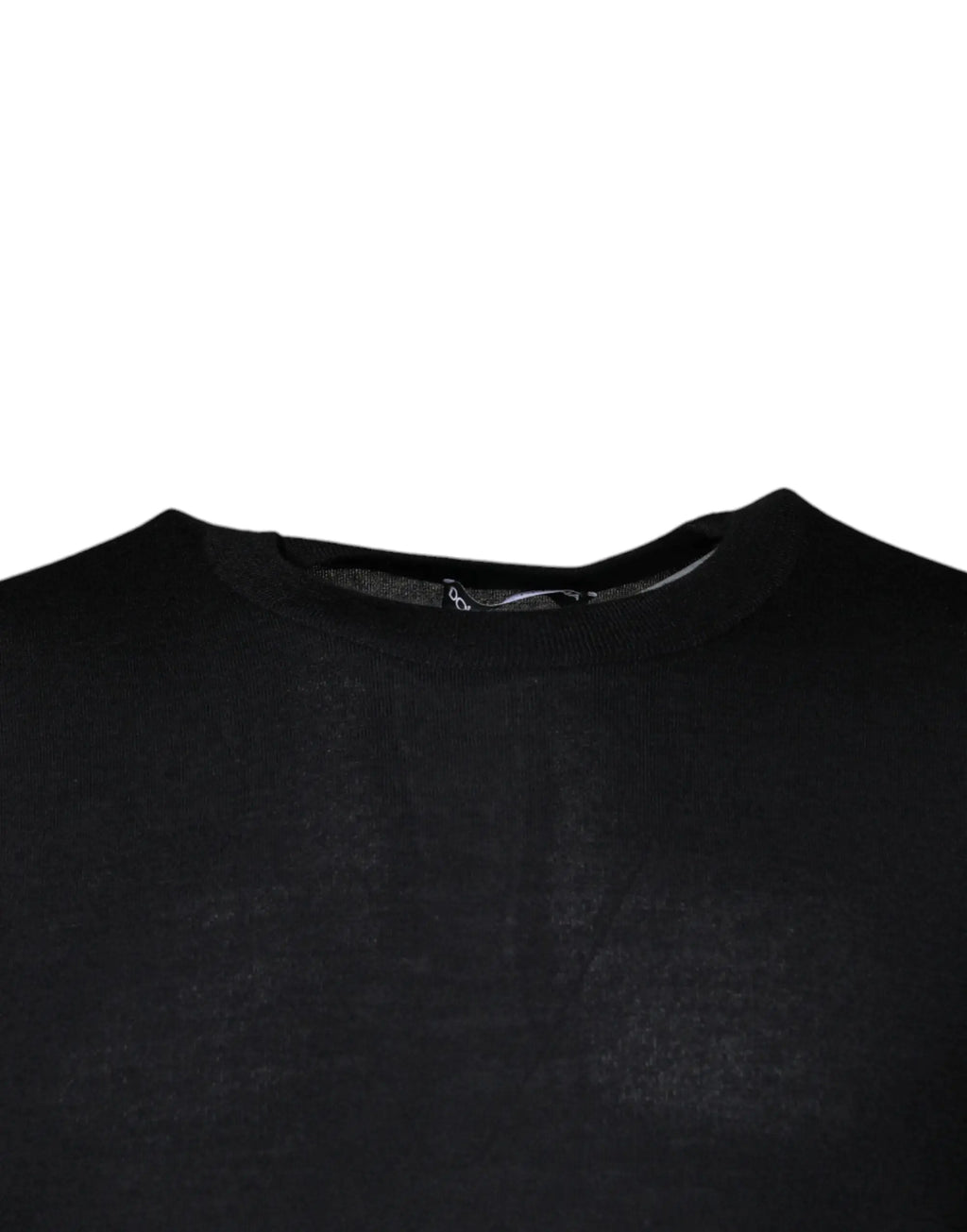 Pull en cachemire noir dolce & gabbana à col rond avec tissu subtilement texturé
