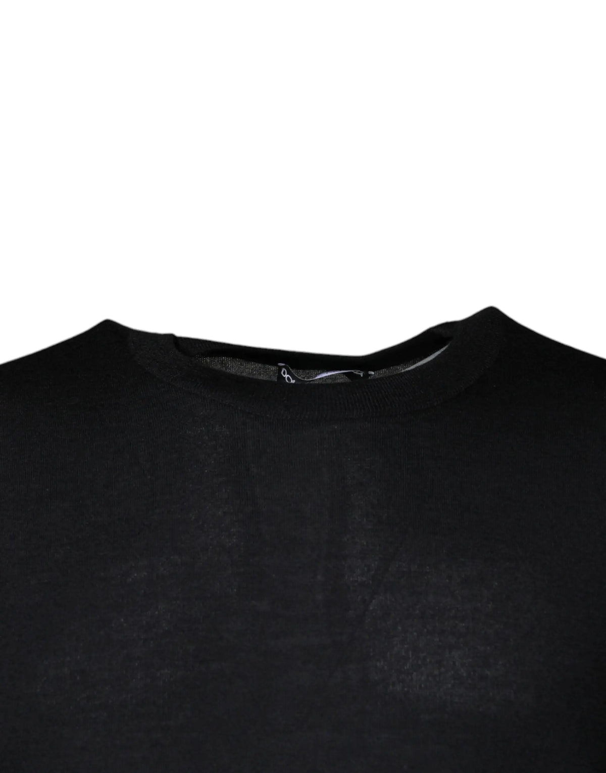 Pull en cachemire noir dolce & gabbana à col rond avec tissu subtilement texturé