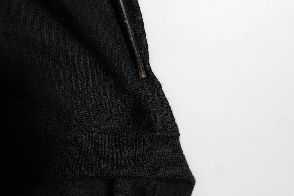 Pull de zip visible sur pull en cachemire noir dolce & gabbana à col rond en maille texturée homme
