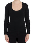 Dolce & gabbana pull en cachemire noir col rond manches longues ajusté vue de face