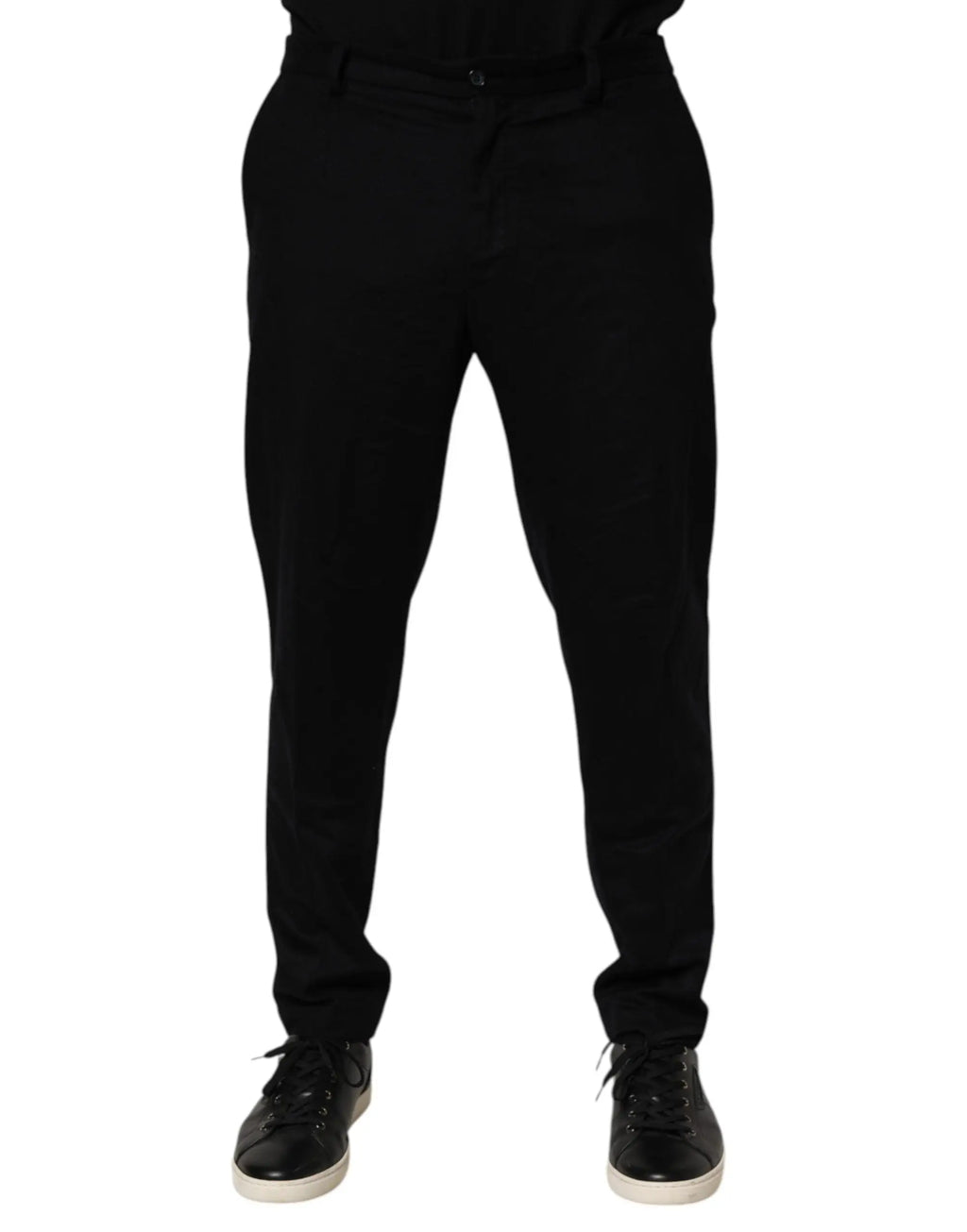 Pantalon habillé en cachemire noir dolce & gabbana slim avec design taillé et coutures discrètes