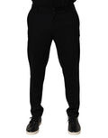 Pantalon habillé en cachemire noir dolce & gabbana slim avec design taillé et coutures discrètes