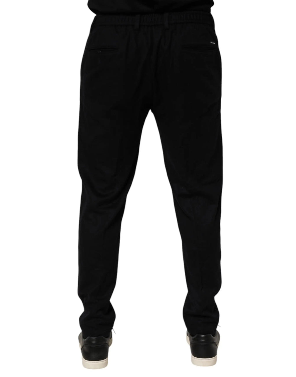 Pantalon formel dolce & gabbana noir en cachemire avec coupe moderne et détails de couture subtils